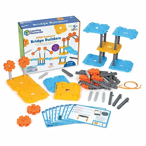 Learning Resources STEM Explorers Br�ckenbauer, 72-teilig, ab 5 Jahren, Bauspielzeug, Bauk�sten, Mint-Projekte f�r Kinder, Spielzeug zum