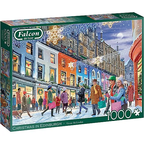 Falcon Puzzle Falcon 11353 Christmas in Edinburgh 1000 Teile Puzzlespiel, Mehrfarbig, Einheitsgr�sse