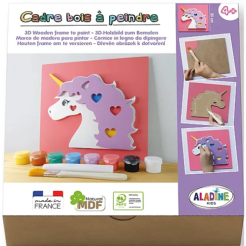 Aladine 3D-Holzbild zum Bemalen Einhorn