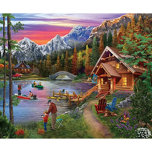 SunsOut Puzzle Tom Wood Stone Bridge Lake (1000Teile)