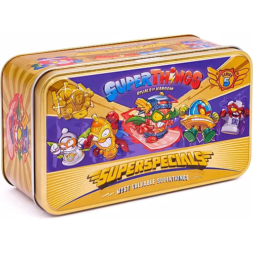 Magic Box Toys SUPERTHINGS Dose Gold Serie 5 - Enth�lt alle Sonderfiguren der Serie 5, einschlie�lich Ultraaro (Kid Fury), 2 goldene F�hrer, 6 Silberne Kapit�ne und 2 goldene Aerowagons