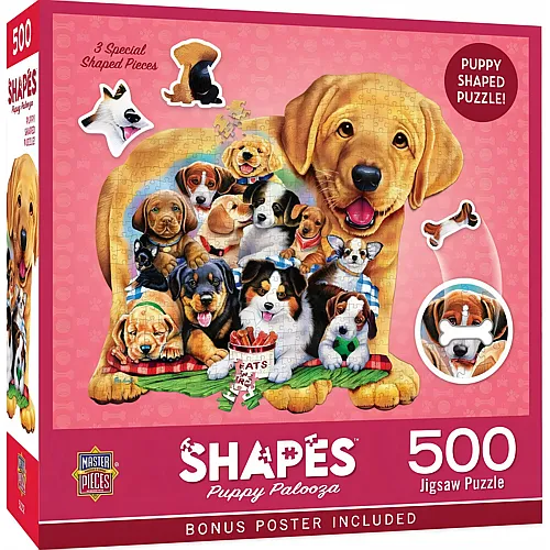 Master Pieces Puzzle Shapes Welpenget�mmel - 500 Teile
