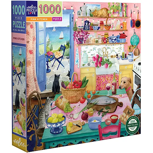 eeBoo Puzzle Pink Kitchen (1000Teile)