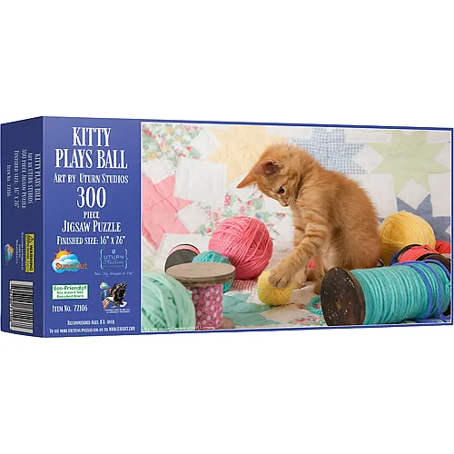 SunsOut Puzzle Uturn Studios Kitty Plays Ball - 300 Teile