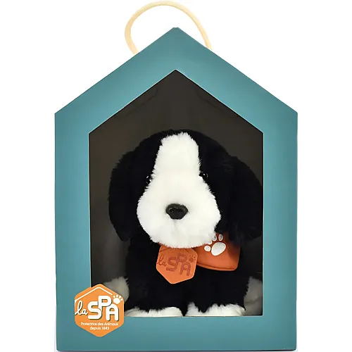 Hund schwarz-weiss 16cm