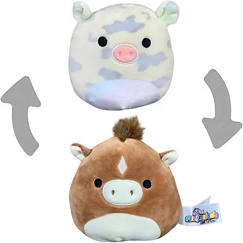Squishmallows Flip-A-Mallows 12 cm (5) - 2 in 1 Harry das Pferd & Rosie das Schwein Kuscheltier Pl�schtier Wendetier