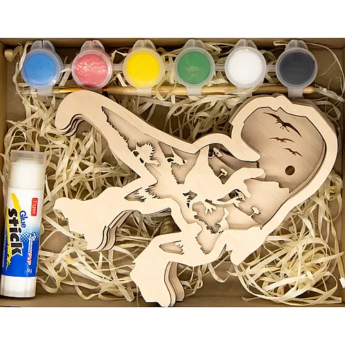 Creatif Wood Kit EN Bois 3D A Peindre T-rex