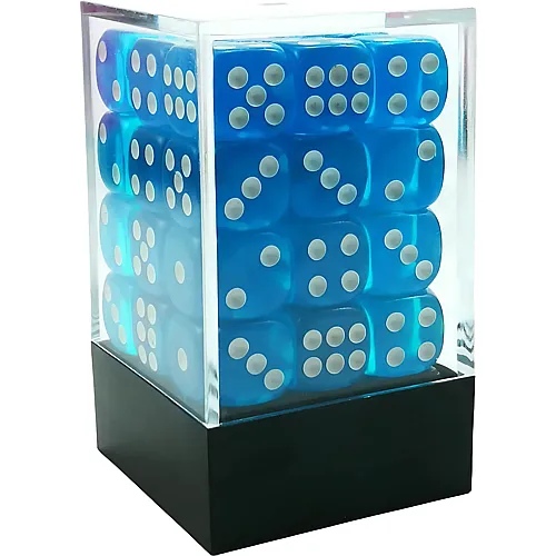 Würfel 12mm in Box Hellblau - 36 Teile