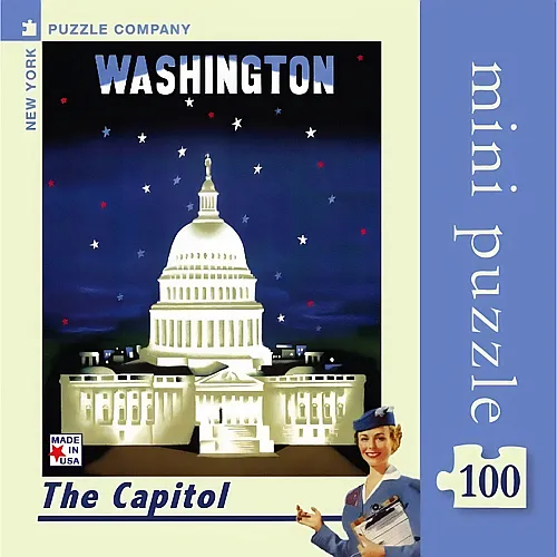 New York Puzzle Company The Capitol - American Airlines Poster Mini - 100 Teile