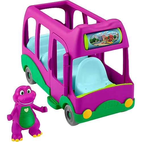Fisher-Price Barneys Welt Spielzeug-Abenteuerbus zum Schieben f�r Kindergartenkinder und Barney-Figur f�r Rollenspiele f�r Kinder ab 3 Jahren, HYG95
