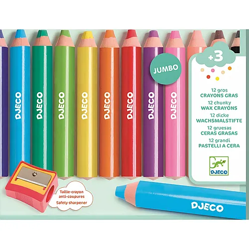 Djeco 12 Jumbo Wachsmalstifte dick