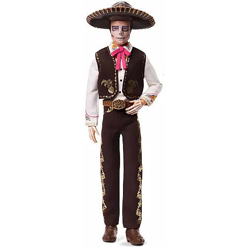 Barbie Signature Puppe D�a De Muertos mit cremefarbenem Hemd, schwarzer Weste