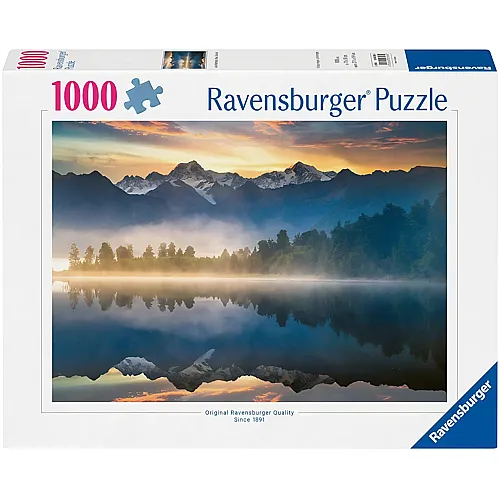 Ravensburger Puzzle Sonnenaufgang �ber Lake Matheson, Neuseeland - 1000 Teile