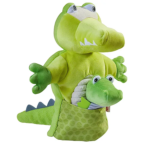 HABA Handpuppe Krokodil mit Baby (30cm)