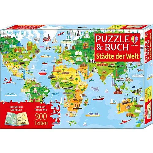 Usborne Puzzle & Buch: Stdte der Welt (300Teile)