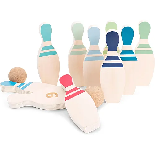 Bowling-Set aus Holz - 12 Teile