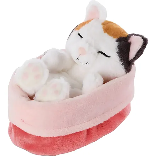 Katze schlafend im K�rbchen 12cm