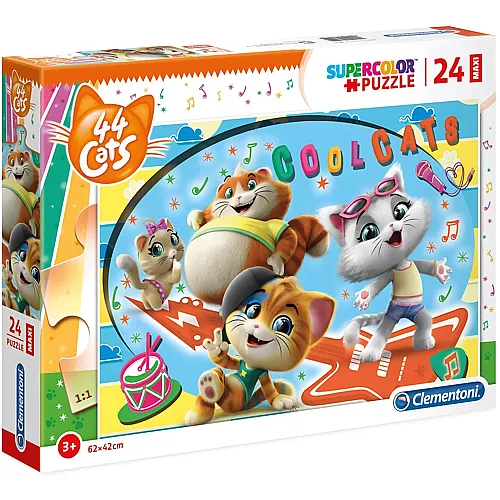 Clementoni Puzzle Supercolor Maxi 44 Cats - 24 Teile