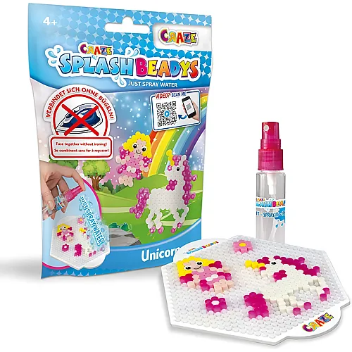 CRAZE Splash BEADYS Steckperlen Einhorn Set Wasserperlen f�r Kinder UNGIFTIG Unicorn Foilbag Water Beads Starter Pack
