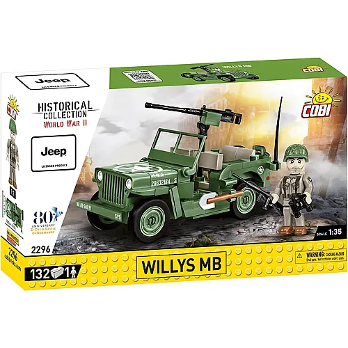 COBI Historical Collection Jeep Willys MB & M2 Gun (2296)