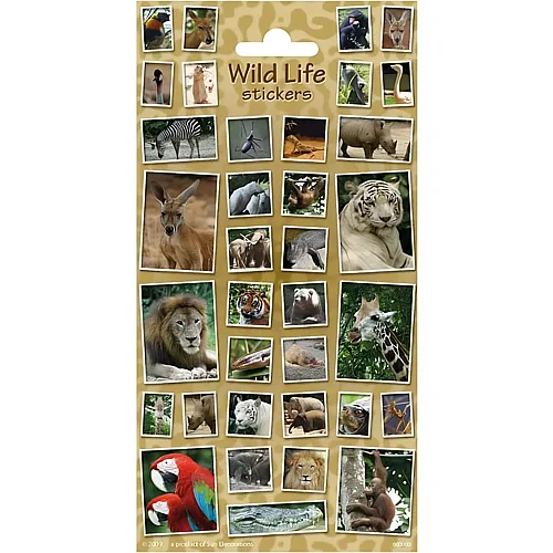 Totum Stickers Aufkleberbogen Wilde Tiere