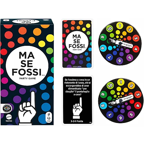 Mattel Games E Se Fossi..., Erwachsenenspiel mit l�cherlichen Fragen und Fingerabstimmung mit Karten und R�dern f�r 3-8 Spieler