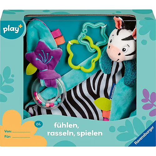 F�hlen, rasseln, spielen Zebra