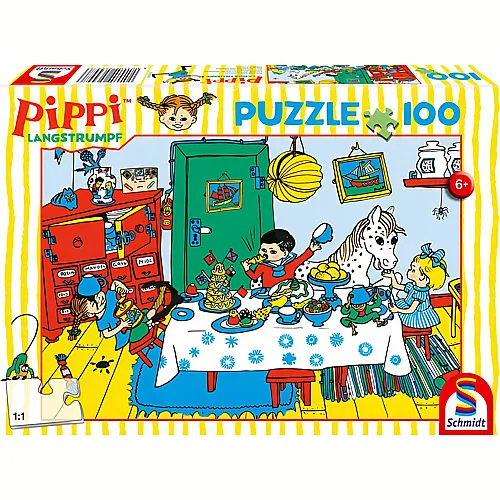 Schmidt Puzzle Pippi Langstrumpf Kaffeekrnzchen mit Pippi (100Teile)