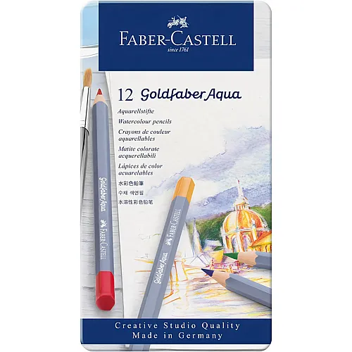 Faber-Castell Aquarellstifte Goldfaber, bruchsicher, vollst�ndig wasservermalbar (12Teile)