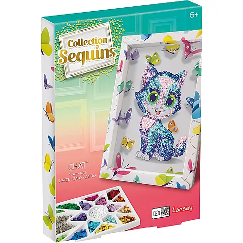 Paillettenkunst Katze
