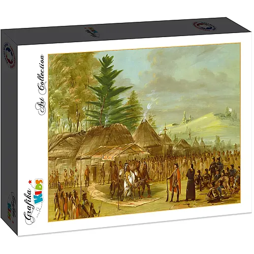Grafika Puzzle Art Collection George Catlin Grafika Kids Chief of the Taensa Indians Receiving La Salle. March 20, 1682, 1847-1848 - 12 Teile