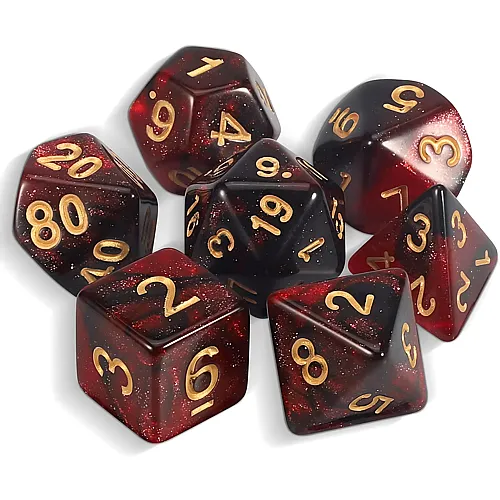 DND Dice Polyedrisches W�rfel Set Rot/Schwarz 7Teile