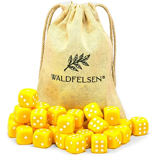 Waldfelsen Hochqualitative W�rfel Standardgr�sse 16mm Gelb - 30 Teile