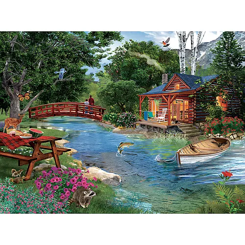 SunsOut Puzzle Bigelow Illustrations Afternoon Fishing - 1000 Teile