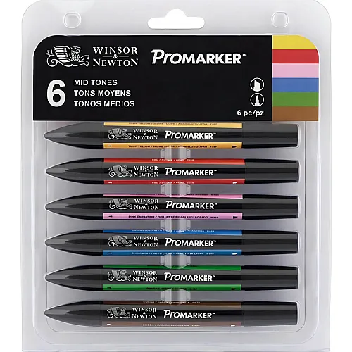 Winsor & Newton Promarker 6er Set Mittlere T�ne