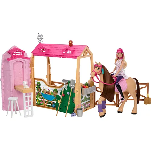 Barbie Stall mit Puppe und Pferd