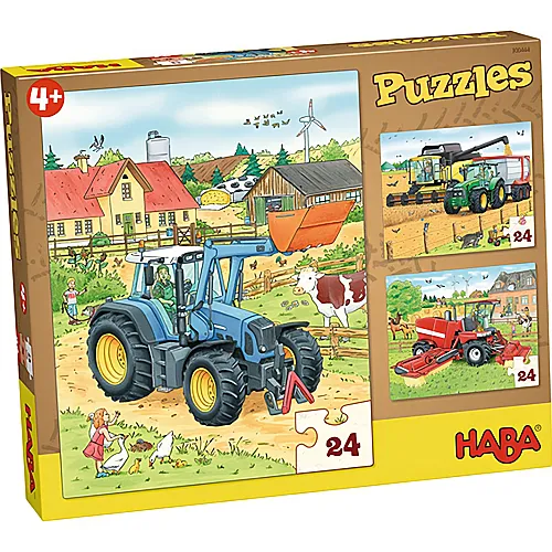 HABA Traktor & Co. - Puzzle (3x24)