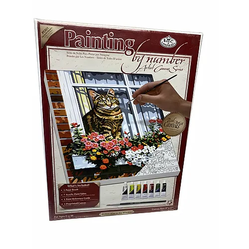 Royal & Langnickel R&l Pbn Artist Canvas Series PM LE Chat A LA Fenetre