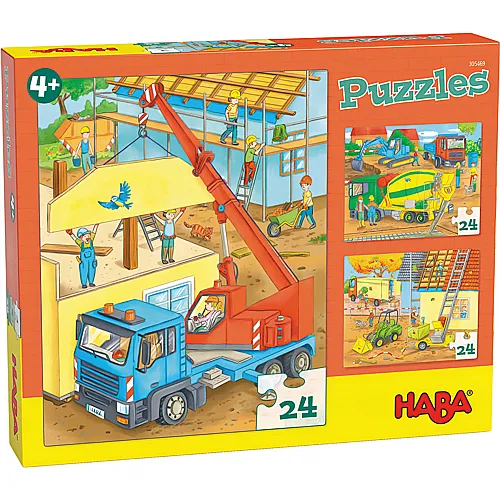 HABA Puzzle Auf der Baustelle (3x24)