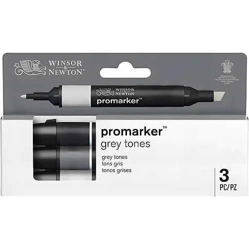 Winsor & Newton W&n Promarker 3er Set Graut�ne