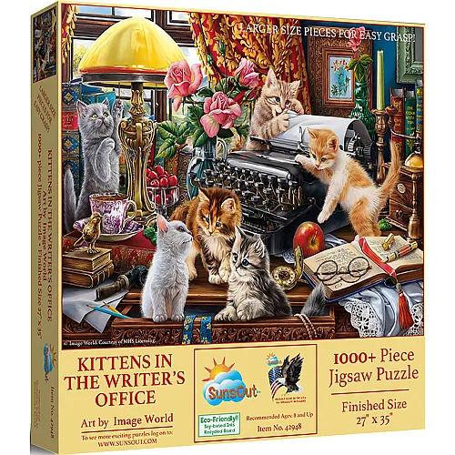 SunsOut Puzzle Image World K�tzchen auf dem Schreibtisch - 1000 Teile