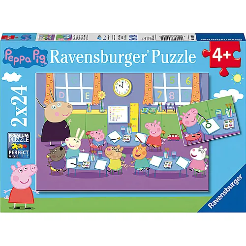 Ravensburger Puzzle Peppa Pig in der Schule (2x24)