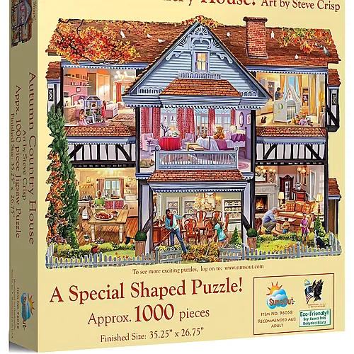 SunsOut Puzzle Steve Crisp Autumn Country House - 1000 Teile