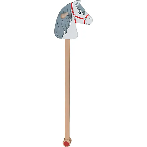 Goki Holz Steckenpferd Weiss mit grauer M�hne