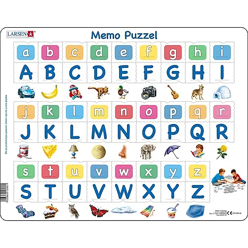 Larsen Puzzle Memo Puzzle Lesen lernen � Das Alphabet mit Bildern, 52-tlg.