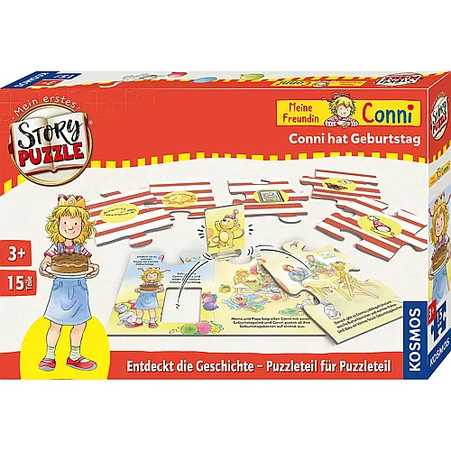 Kosmos Mein erstes Story Puzzle Meine Freundin Conni, Conni hat Geburtstag, interaktives Puzzle, Mitmach-Geschichte, 15