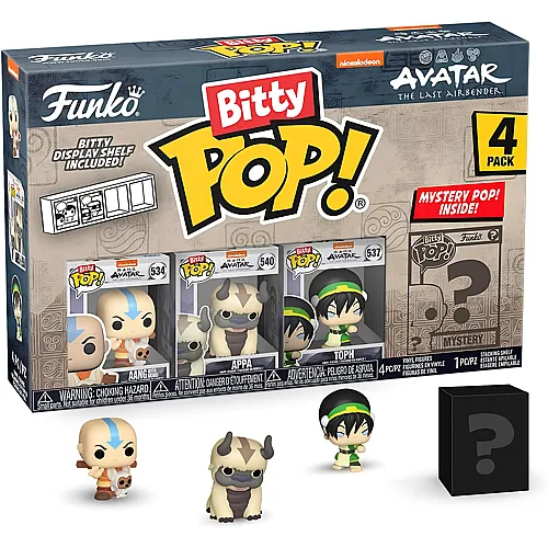 Aang mit Momo, Appa, Toph und Mystery - 4 Teile