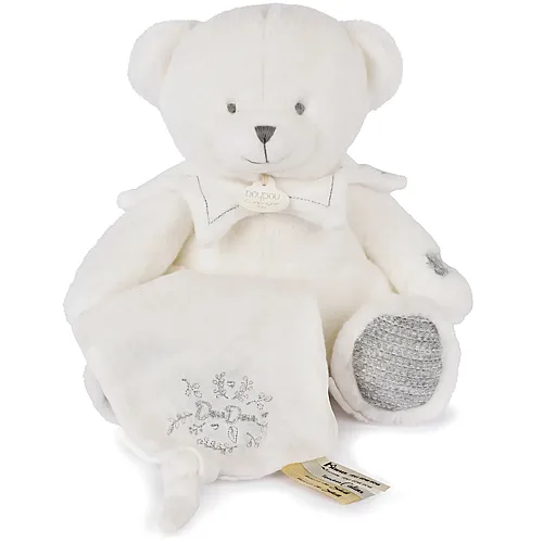 Doudou et Compagnie B�r mit Schmusetuch Silber - 30 cm
