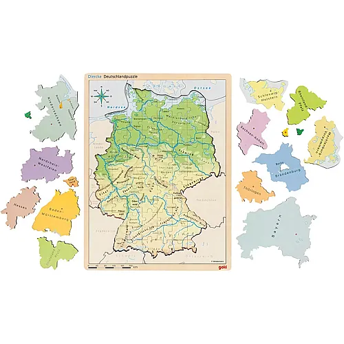 Goki Schichtenpuzzle Deutschland - 98 Teile