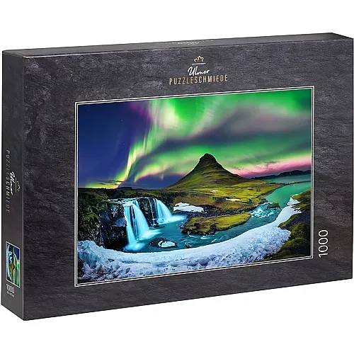 Polarlichter �ber dem Kirkjufell-Berg, Island - 1000 Teile